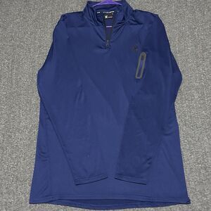 Spider Active Men's Pro Web 1/4 Zip Long Sleeve Pullover Navy Blue (Sz L)